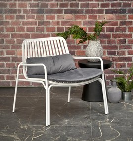 Fotoliu din plastic Melby alb - H75 cm