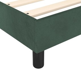 Pat box spring cu saltea, verde inchis, 140x200 cm, catifea Verde inchis, 25 cm, 140 x 200 cm