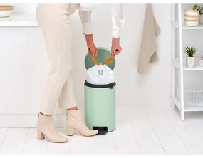 Cos de gunoi cu pedala Brabantia NewIcon 1008843, 12 L, Inchidere lina, Baza antiderapanta, Verde deschis