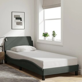 vidaXL Cadru de pat fără saltea, gri închis, 90x190 cm, textil