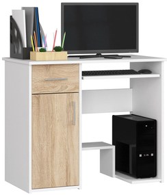 Masă PC Jaloms (Alb + Stejar sonoma). 1069699