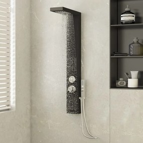 Sistem panou de duș din aluminiu, negru