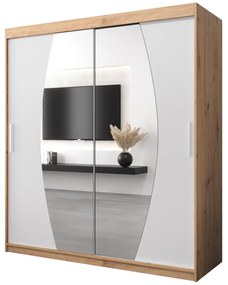 Dulap de haine 180 cm Eclipse (Stejar artisan + Alb mat). 1063421