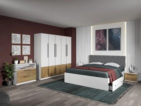 Set mobila dormitor complet Alb/Stejar Eclipse C09