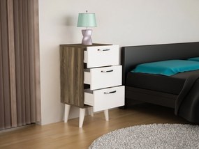 Noptieră Bellini v3 - White, Walnut