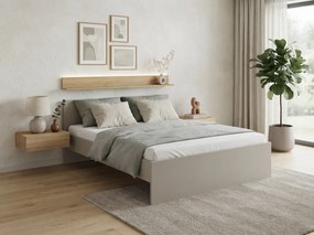 Pat ELISA 160 x 200 cm, casmir bej Saltele: Cu saltele Coco Maxi 20 cm, Somiera pat: Cu lamele curbate