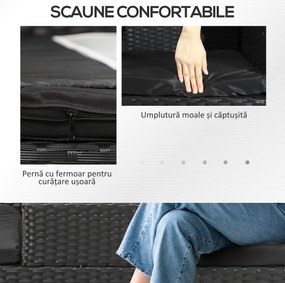 Outsunny Mobilier de Terasa pentru 2 Persoane cu Masa de Ceai