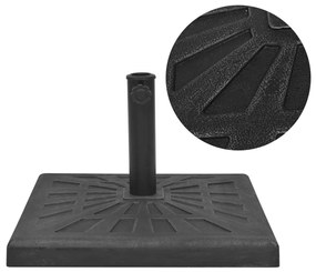 vidaXL Suport umbrelă de soare, rășină, pătrat, negru, 19 kg