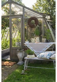 Masa de exterior, alb, din metal, cu aspect vintage, Abeille I