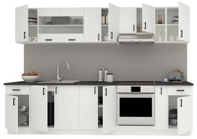 Set Bucatarie Karo V25, Alb, Blat Thermo 28 mm, L 300 cm