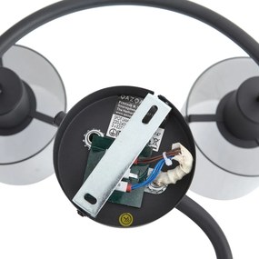 Spot de tavan negru de design cu sticlă fumurie rotundă cu 3 lumini - Domo