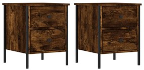 vidaXL Noptiere, 2 buc., stejar fumuriu, 40x42x50 cm, lemn compozit