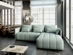 Colțar extensibil dumonde cu ladă de depozitare si sezut confortabil din spuma high-density, Malta Enjoy Mint II 235x185 cm