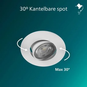 Philips - Set de 3 spoturi LED încastrate dimabile CILANTRO, 5W, 230V, 2700K, alb