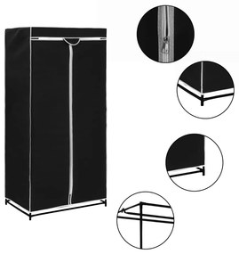 282441 vidaXL Șifoniere, 2 buc., negru, 75 x 50 x 160 cm