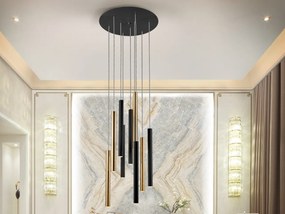 Lustra LED dimabila cu telecomanda design modern Varas negru/auriu SV-373272D