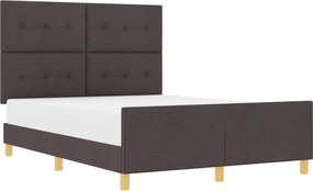 vidaXL Cadru de pat cu headboard Maro închis 160 x 200 cm țesătură