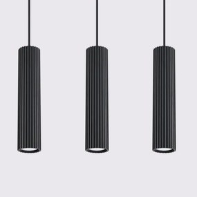 Lustră pe cablu Sollux SL.1575 KARBON 3xGU10/10W/230V negru