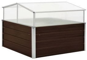 vidaXL Seră, maro, 100 x 100 x 85 cm, oțel galvanizat