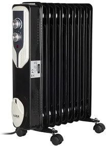 Calorifer electric Floria ZLN-3659,Negru 2000 W, 9 elementi, 3 trepte de putere, Termostat reglabil, Protectie supra-incalzire, Indicator luminos,