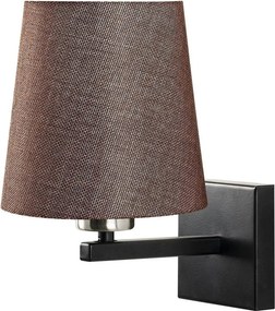 Lampa perete 4663, negru/maro, metal/material textil, 18x22x28 cm