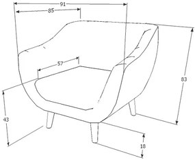 Fotoliu relax catifea Culoare Gri / Wenge , ELITE 1 VELVET