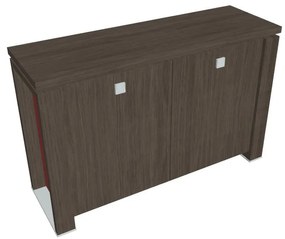 Dulap mic Verno+ S 140 x 46 x 90 cm, stejar antracit / roșu