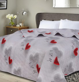 Cuvertura de pat cu model HEARTIZIA HEXAGON, gri deschis Dimensiune: 170 x 220 cm