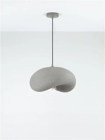 Lustra suspendata cu textura granulata Bambel gri piatra