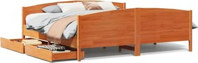 vidaXL Cadru de pat fără saltea, maro ceruit 180x200 cm lemn masiv pin