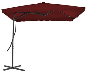 Umbrela de exterior cu stalp din otel, bordo, 250x250x230 cm Rosu bordo