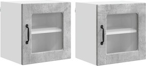 vidaXL Dulap de bucătărie cu raft 2 pcs Gri din beton 40 x 31 x 40 cm