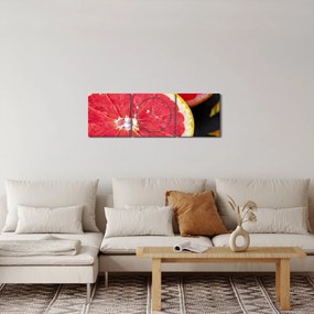 Tablou cu grapefruit tăiat (cu ceas) (90x30 cm)