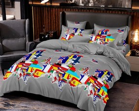 Lenjerie de pat din microfibra Culoare gri, FLAGS