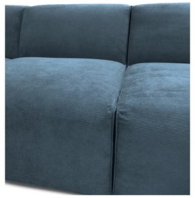 Colțar albastru cu tapițerie din catifea reiată (cu colț pe partea stângă ) Sting – Scandic