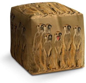Taburet Cube suricate, galben
