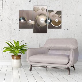 Tablou - Abstract maro-auriu (90x60 cm)