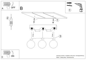 Plafonieră Sollux SL.1684 BULBO 3xG9/8W/230V fag/alb