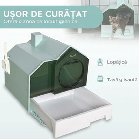 PawHut Litiera pentru Pisici Inchisa cu Capac si Tava Detasabila | Aosom Romania