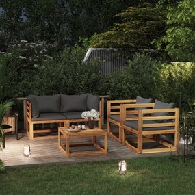 3057609 vidaXL Set mobilier de grădină cu perne, 5 piese, lemn masiv acacia