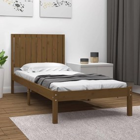 3104381 vidaXL Cadru de pat single, maro miere, 90x190 cm, lemn masiv de pin