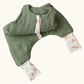 Sac de dormit cu picioare, in cu umplutura 2-2.5 Tog, tot parcusul anului, Forest Green, 74 80, 1-2 ani