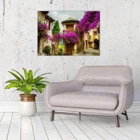 Tablou pe sticlă - Alee mediteraneană leneșă (70x50 cm)