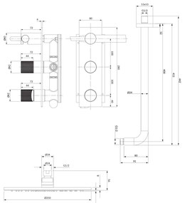 Omnires Contour set de dus ascuns da cupru SYSCT10CPB