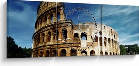 Tablou - Colosseum din Roma, Italia (cu ceas) (90x30 cm)
