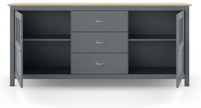 Comodă verde prăfuit din lemn de pin 180x80x40 cm Misti – Marckeric