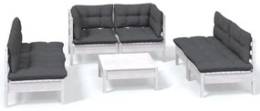 3096215 vidaXL Set mobilier grădină cu perne, 7 piese, lemn masiv de pin