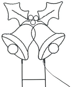 Solight 1V289 - Decorațiune LED de exterior pentru Crăciun, 100 LED/3xAA, IP44, lumină caldă, clopoței