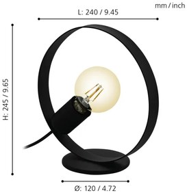Eglo 43615 - Lampă de masă FRIJOLAS 1xE27/40W/230V