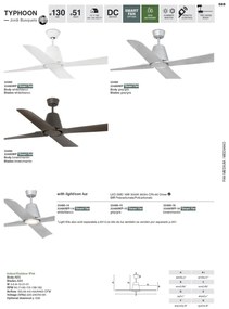 Lustra LED cu Ventilator si telecomanda design modern TYPHOON maro
